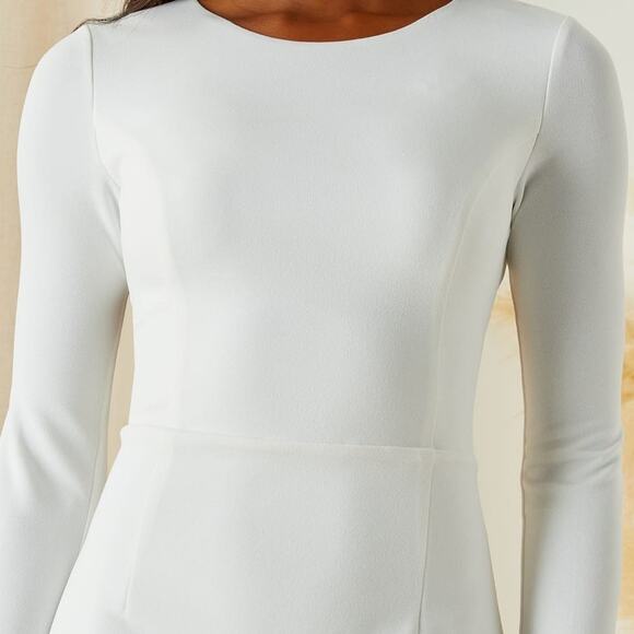 Lulus Bridal NWT Eloquent Endearment White Long Sleeve Backless Maxi Gown Dress - Picture 5 of 10